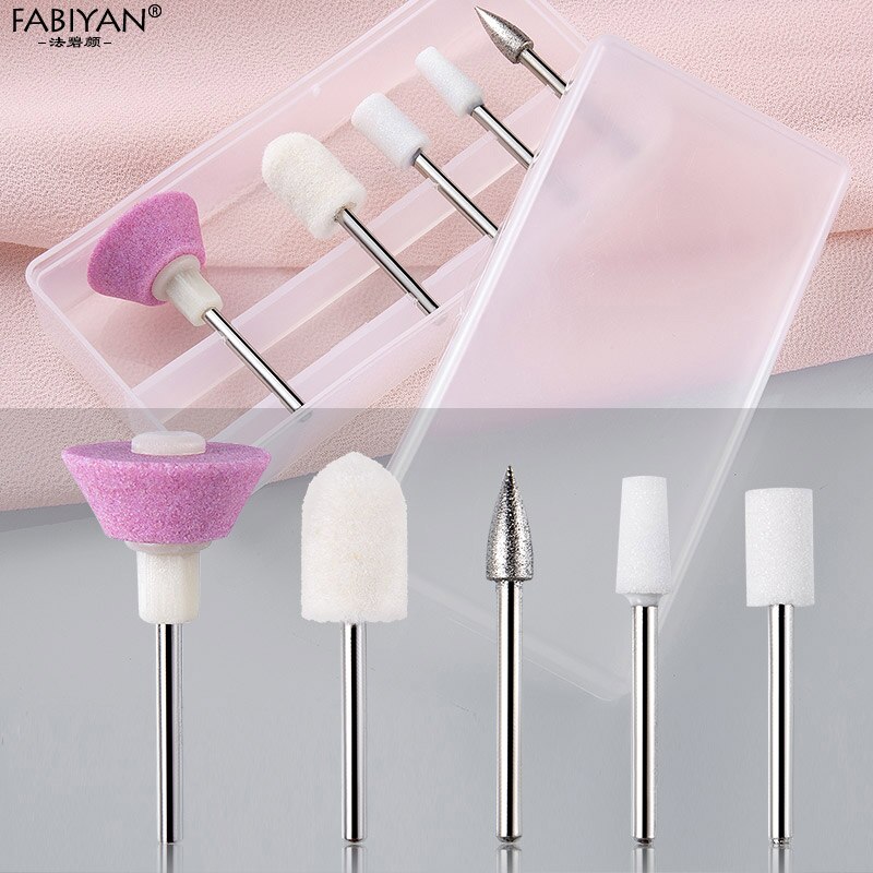 5PCS Bits Nail Art Drill Buffer File Polishing Electric Sander Sanding Grinding Head Tips Machine DIY Manicure Polished Tool Set