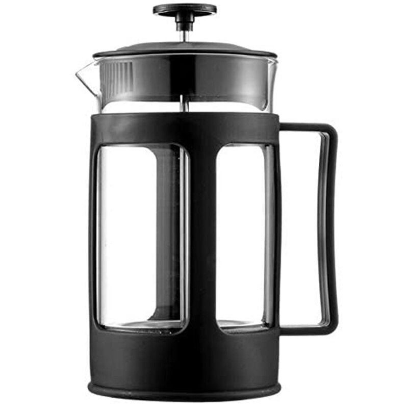 Glass French Press Coffee Tea Maker, 600Ml Coffee Press, Borosilicate Glass with Heat Resistant Handle: Default Title