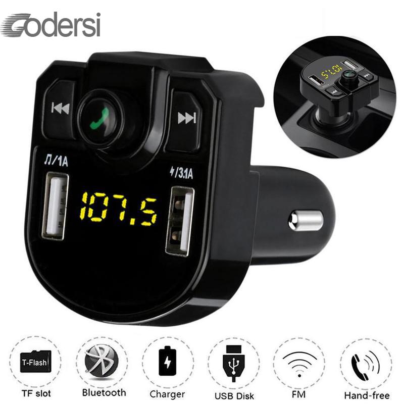 Handsfree auto bluetooth 4.0 fm lähetin autolaturi dual usb adapter auto  mp3 player langaton audio vastaanotin