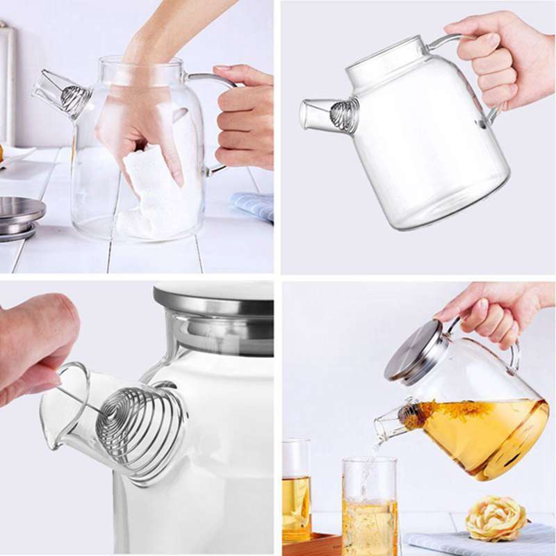 1800ml vandkande, resistent gennemsigtigt glas elkedel tekande kaffe juice kande med rustfri si funktionel