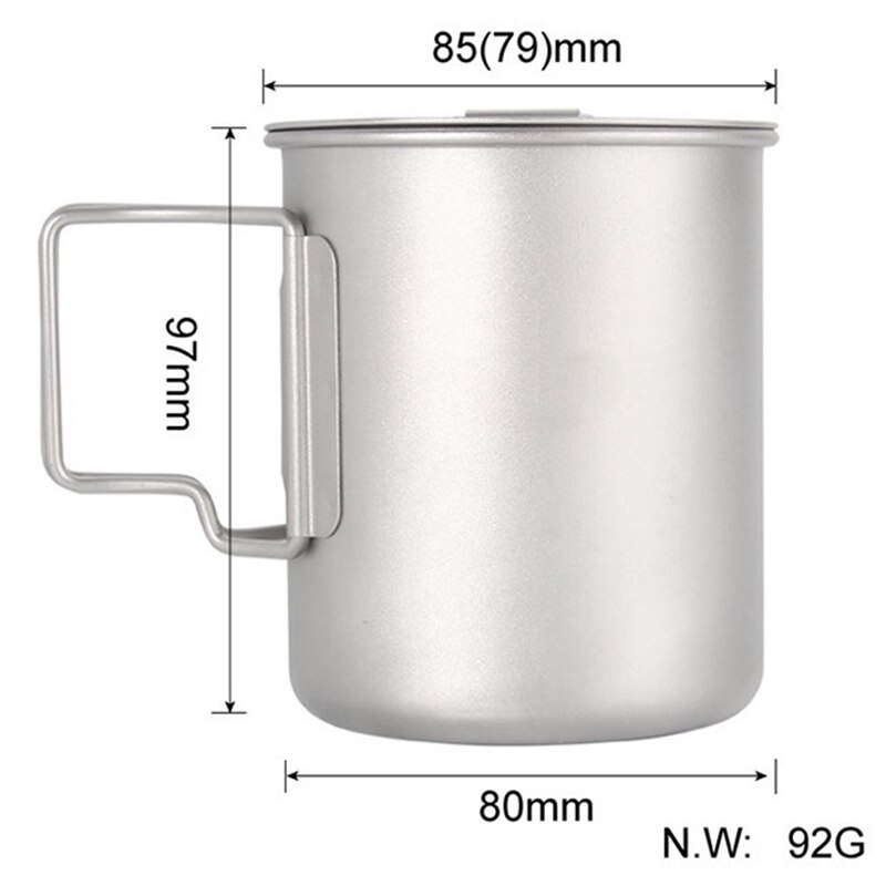 na wolnym powietrzu kemping tytanowy kubek 750Ml garnek + 450Ml kubek + lekka łyżka, tytanowy kubek składany uchwyt z pokrywkami