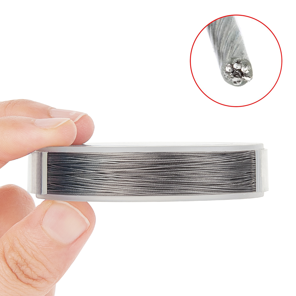 Cuerda de nailon recubierta de cola de tigre de acero inoxidable, alambre para abalorios, pulsera, manualidades, fabricación de joyas, 0,3/0,4/0,45/0,5/0,6mm