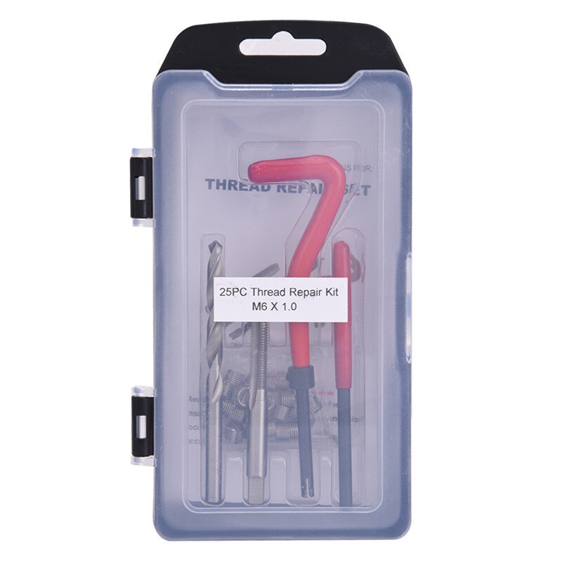 25 Pcs M6X1.0 Auto Engine Block Restoring Damaged Thread Repair Tool Kit Set HX3101-B