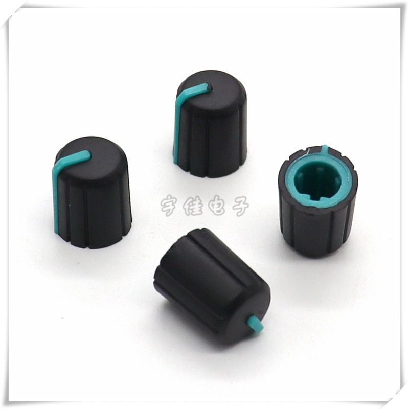 10 Piece 11.5*14MM rubber half shaft knob potentiometer rotary encoder volume switch knob suitable for D axis 6MM