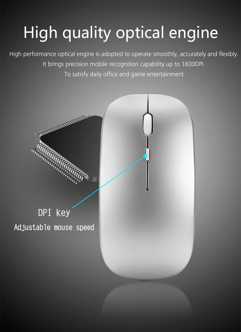 2.4G Optical Wireless Rechargeable Charging Ultra-Thin Silent Mute Mouse Office Notebook Mice For PC Laptop Home Office use