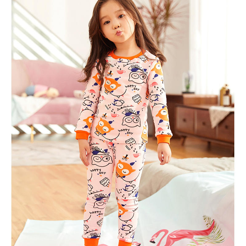 Children's Kid's Girl's Cute Sweet Animals Cartoon Printing Long Sleeved Pajamas Sets Sleepwear Nightwear Outfits