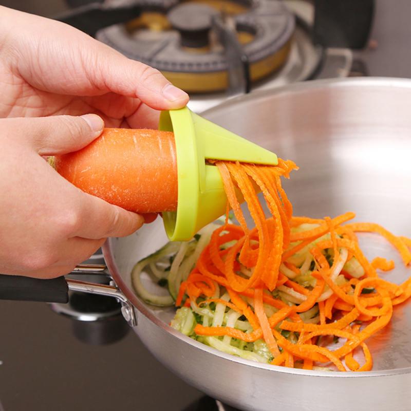 Wortel Komkommer Rasp Spiral Blade Cutter Groente Snijder Spiral Slicer Salade Gereedschap Courgette Noodle Spaghetti Maker