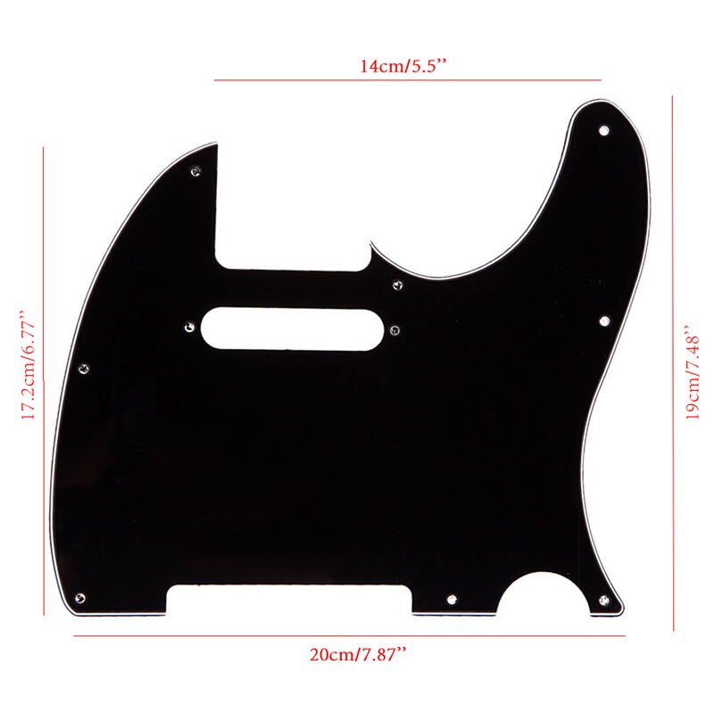 3 Ply Tele Style Electric Guitar Pick Guard Scratch Plate Fit Telecaster Black Guitar Pickguard