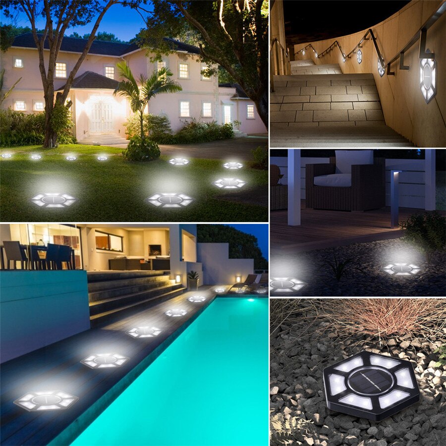 Thrisdar Solar Grond Licht 12 Leds Solar Tuin Pathway Verlichting Outdoor Solar Stap Lichten Gazon Pathway Yard Oprit