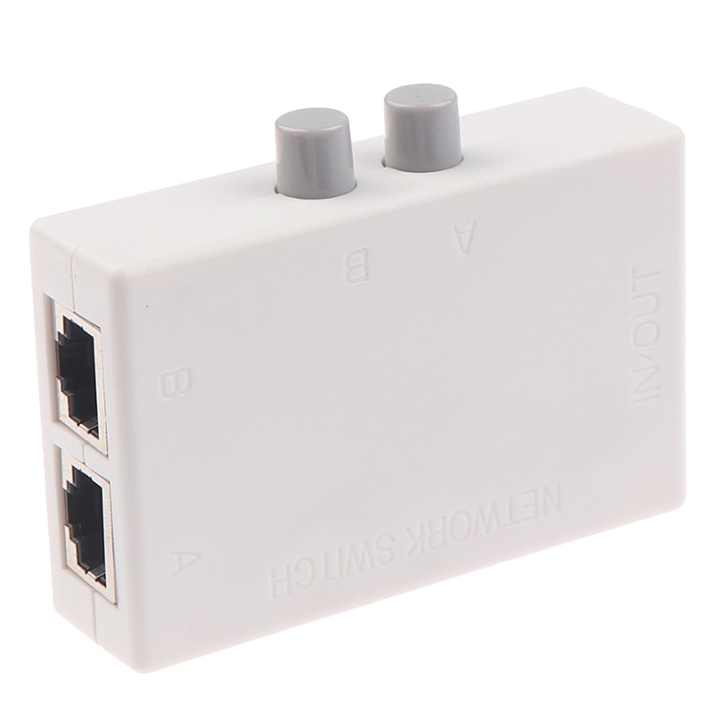 Mini 2 port  rj45 rj-45 netværk switch ethernet netværk box switcher dual 2 way port manuel deling switch adapter hub