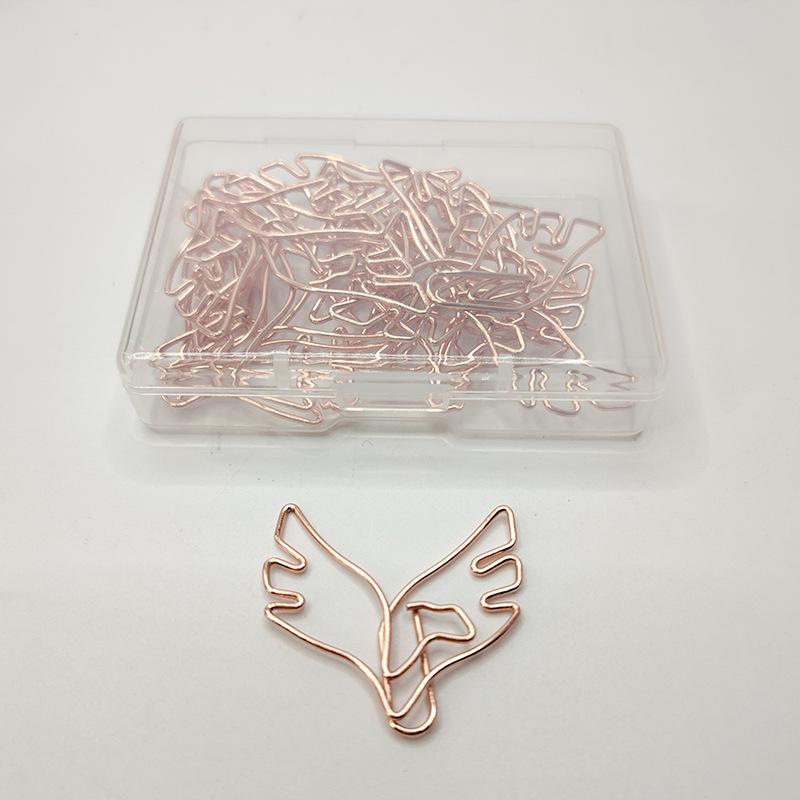 Trombone en forme d'oiseau spécial, trombones en boîte, papeterie de bureau, rose, doré, aigle: Default Title