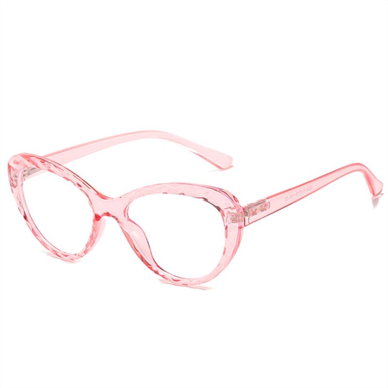 Yooske kissasilmälasien kehys naisille naisille anti-blue vaaleat silmälasit miesten lohkot blue-ray vintage silmälasikehykset: Vaaleanpunainen