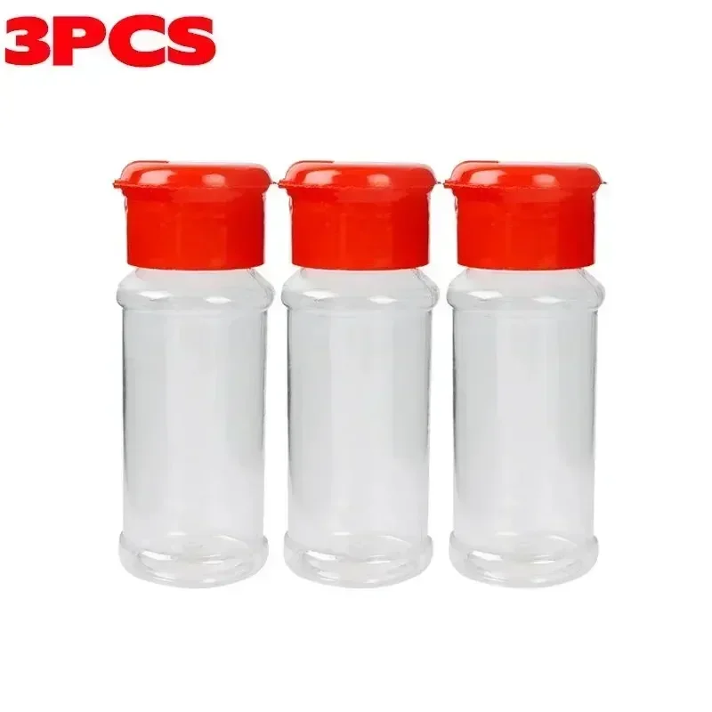 Tarro de especias de plástico transparente, botella de condimento de cocina, sal, pimienta, recipiente, tarro de condimentos para barbacoa, herramientas de almacenamiento de especias de cocina: plum