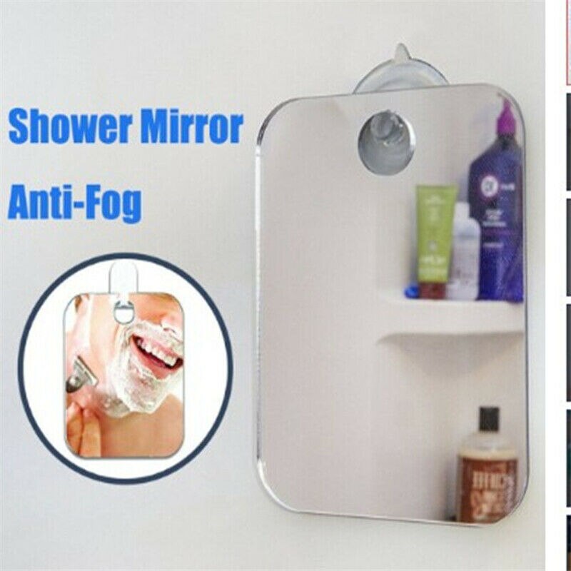 Anti-Fog Fog Free Shower Mirror Fogless Shaving Shave Mirror Bathroom 17X13cm