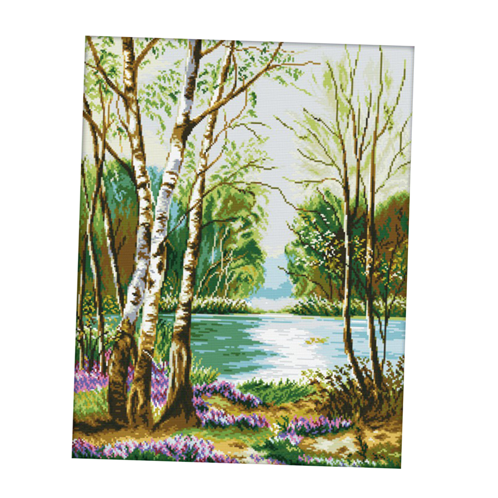 Dimensions Crafts Stamped Cross Stitch Kit - Forest &amp; Lake DIY Crafts 11CT
