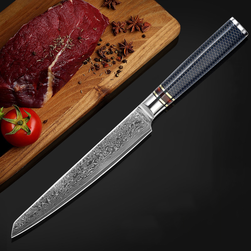 8 zoll Filetieren Sushi Messer 67 Schicht Damaskus Stahl Japanischen Sashimi Kochmesser Scharf schneiden Hackmesser Lachs Fisch Sushi Messer