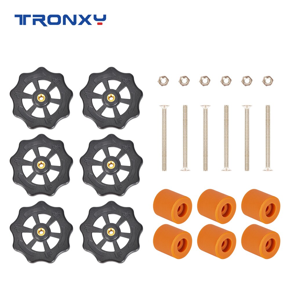 Tronxy M3 Hand Twist Leveling Nuts High Temperature Silicone Solid Spacer Bed Leveling Column 3D Printer Parts: 6Set Leveling kit