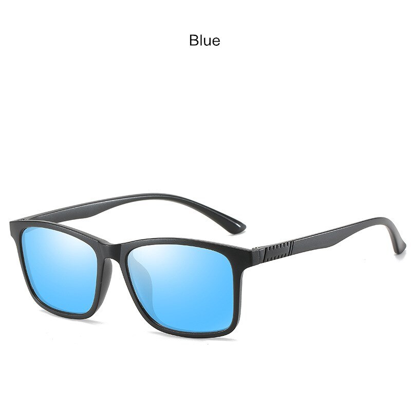 Vierkante heren gepolariseerde zonnebril klassieke vintage anti-reflecterende spiegel zonnebril voor dames  uv400: Blauw