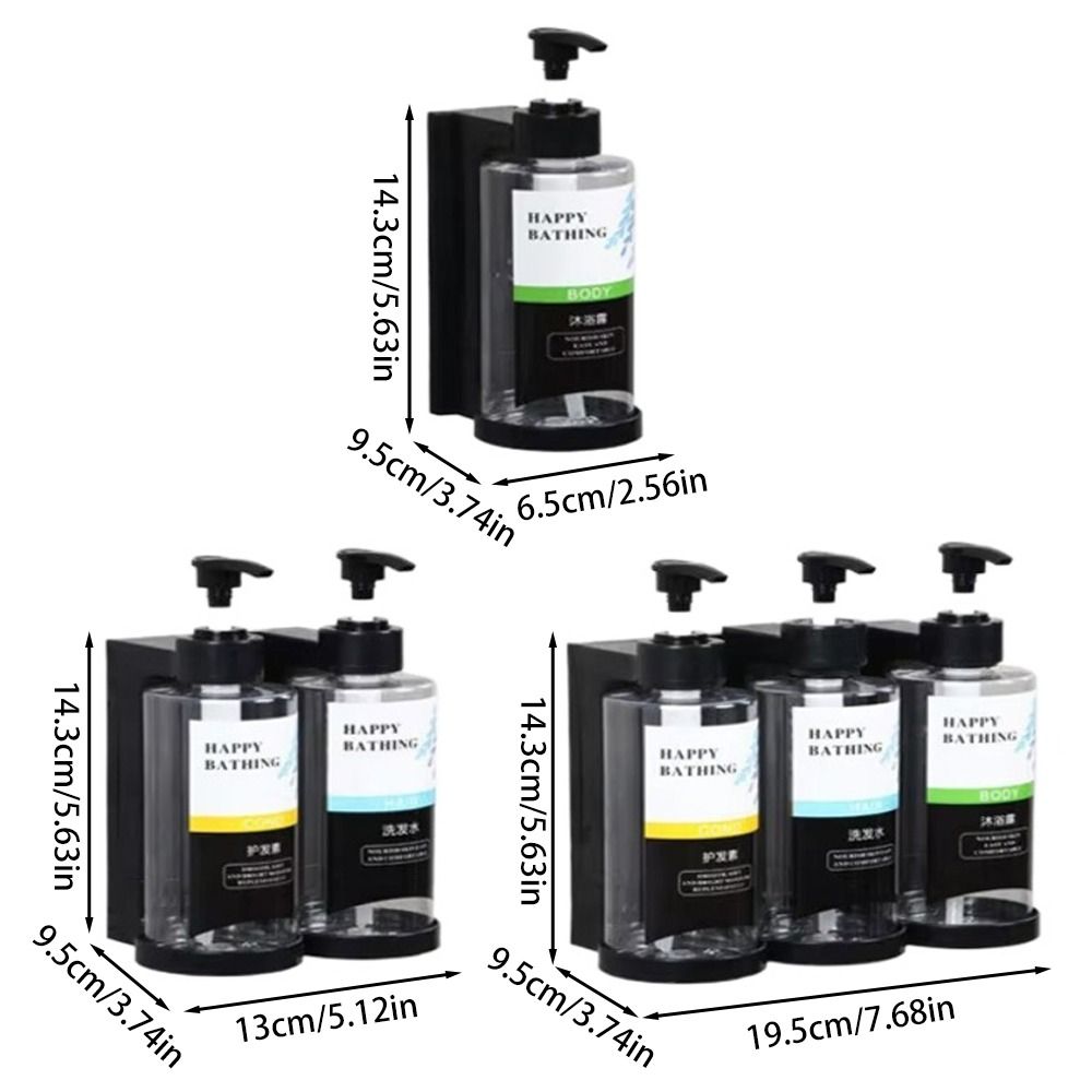 300ML Shampoo Bodywash Dispenser Bottles Wall-mounted Amber Empty Shampoo Bottles with Pumps Large Capacity Shower Bottles