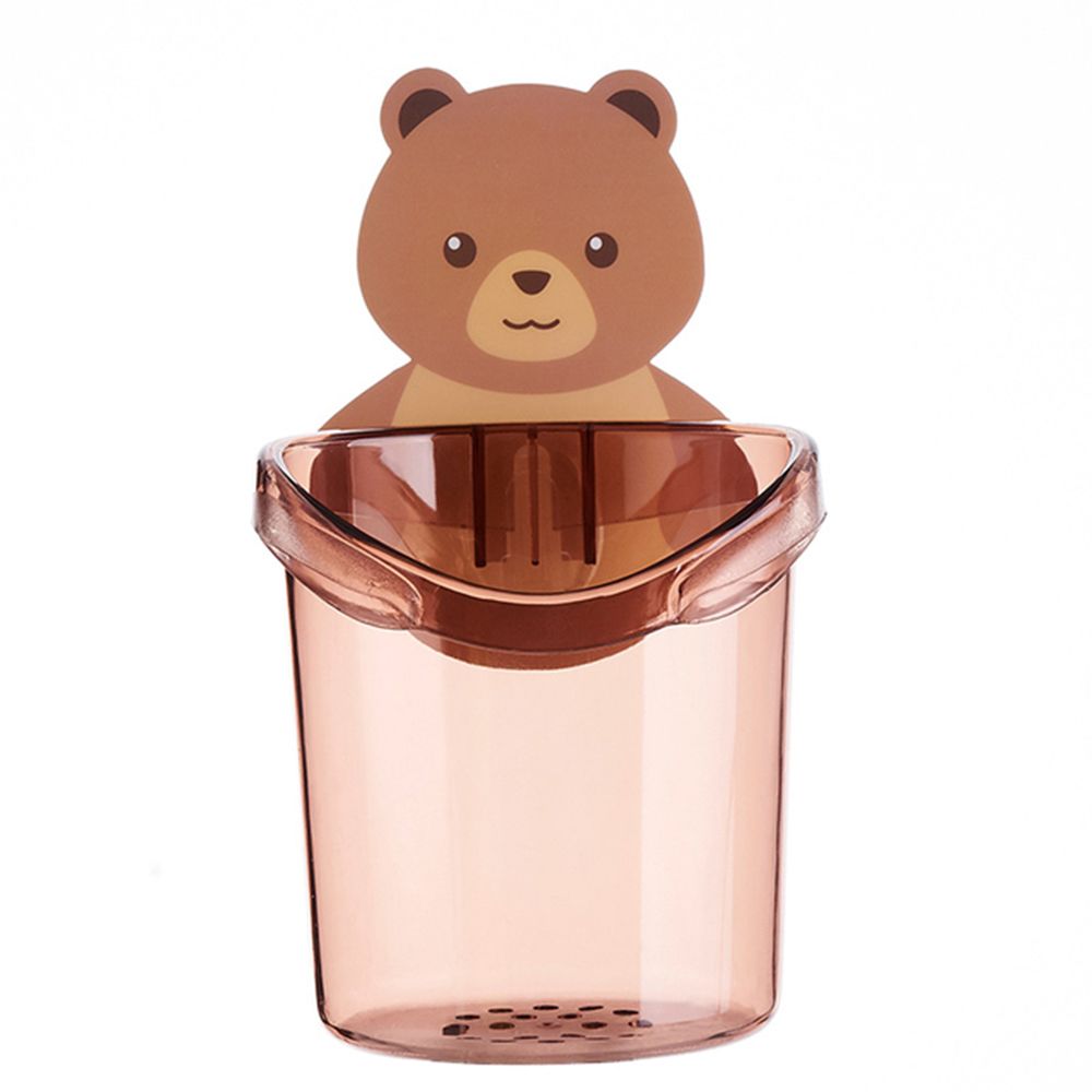 Cute Bear Toothbrush Holder Storage Rack Bathroom Accessories Set Toothpaste Holder Tooth Brush Stand Shelf Accessories: Coffee