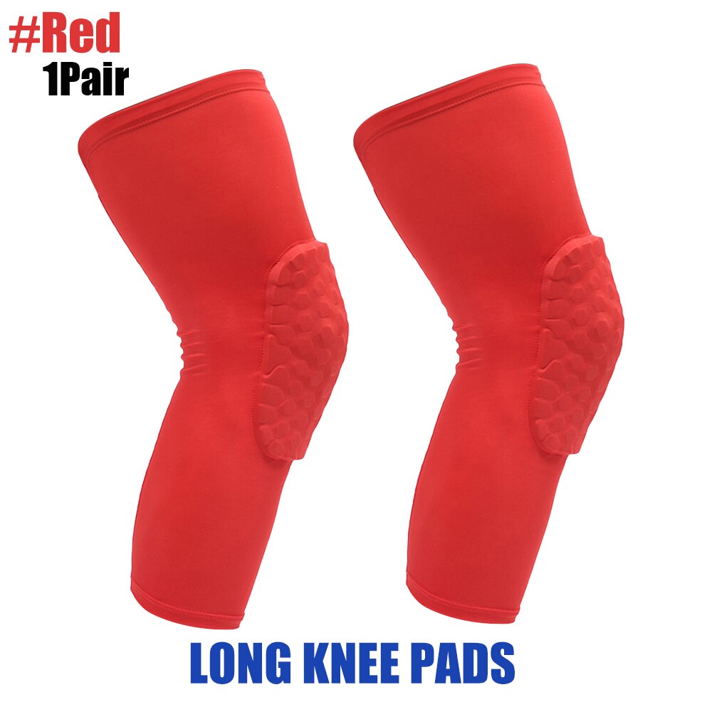 1 par (2 uds) rodilleras mangas largas de compresión para piernas tirantes para baloncesto fútbol y todos los deportes de contacto, niños adultos mujeres hombres: XL / Rojo