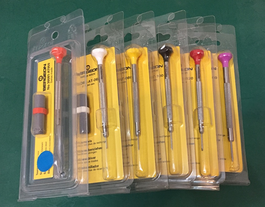 Bergeon 30081ATSwiss Made Micro Flat Head Screwdriver in millimeter slot type screwdriver TO repair the watch have two tools bit