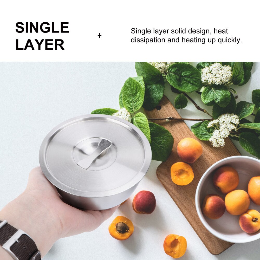 1Pc bol inox avec couvercle grand bol à soupe bol de riz cuit à la vapeur bol à ragoût