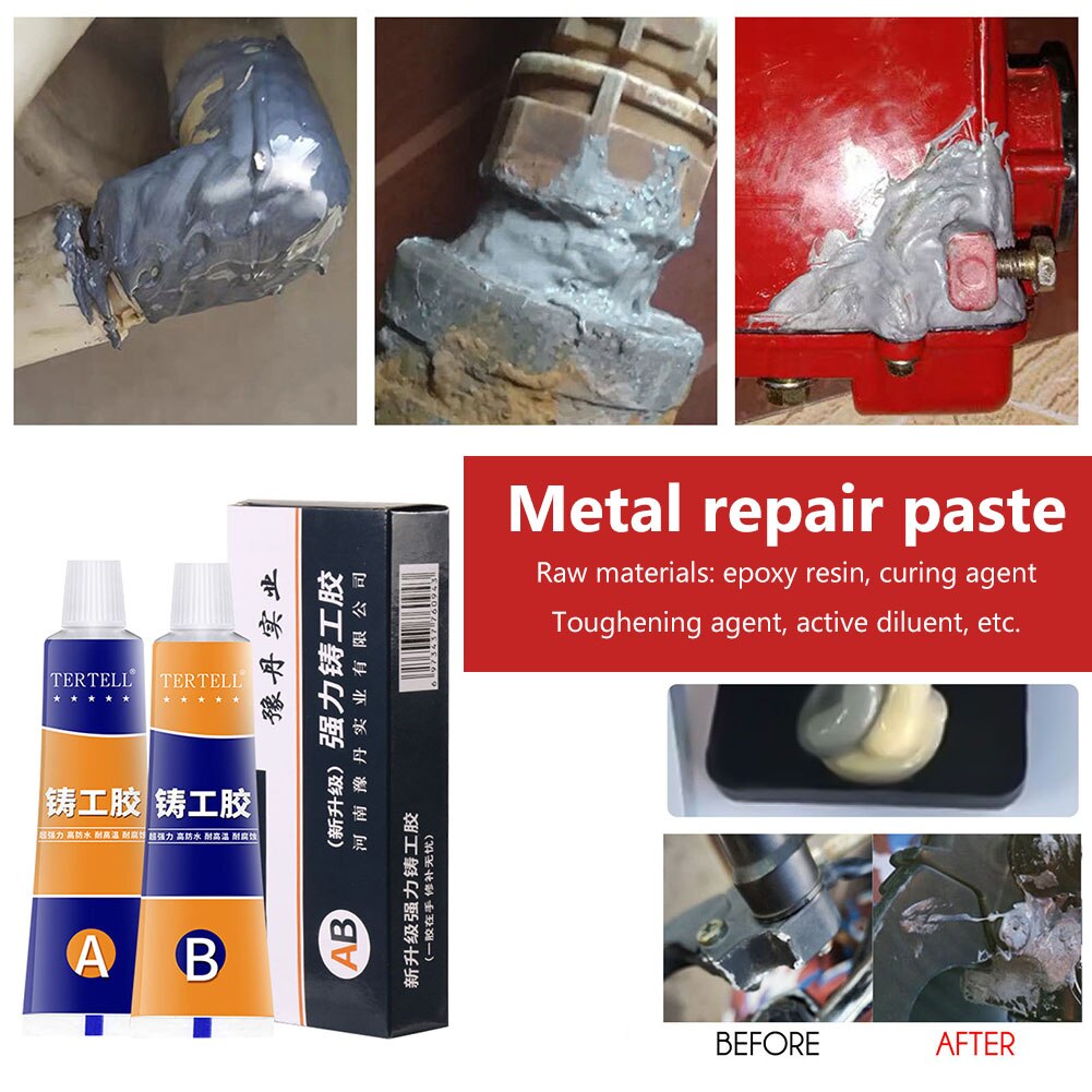2 pezzi di pasta per riparazione di metalli strumenti per agenti di fusione di acciaio di ferro A + B accessori per la casa di colla super adesiva per riparazione di metalli