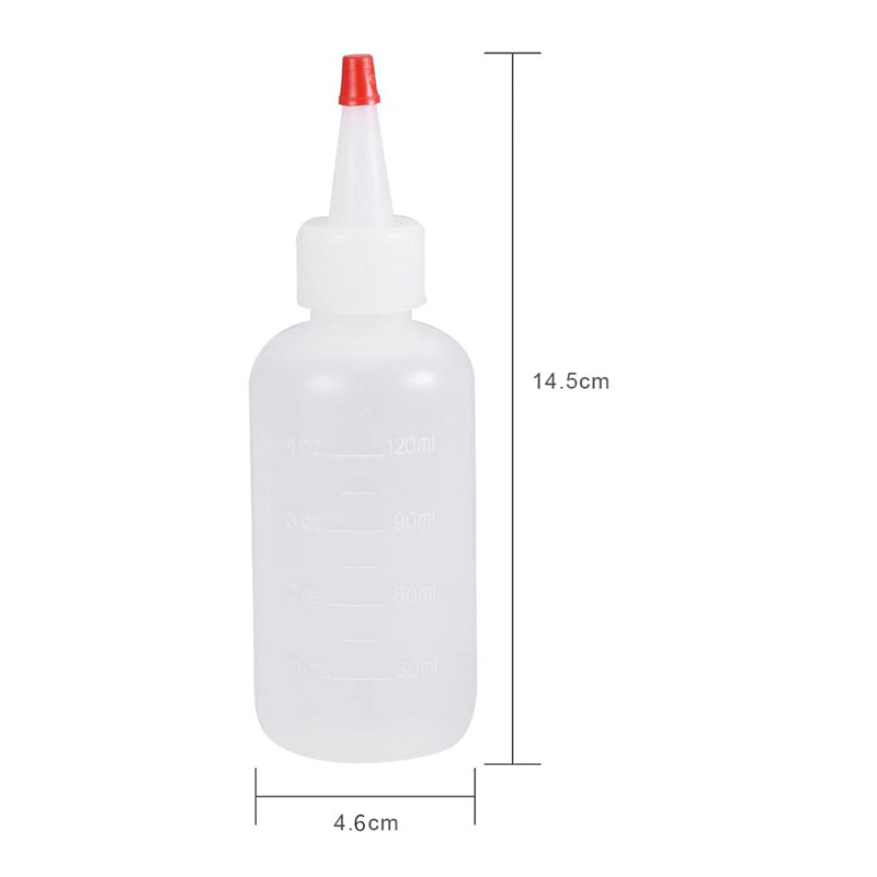 ! Paquete de 15 botellas dispensadoras de 4 onzas (120Ml) con tapas de punta roja, buenas para manualidades, arte, pegamento, multiusos