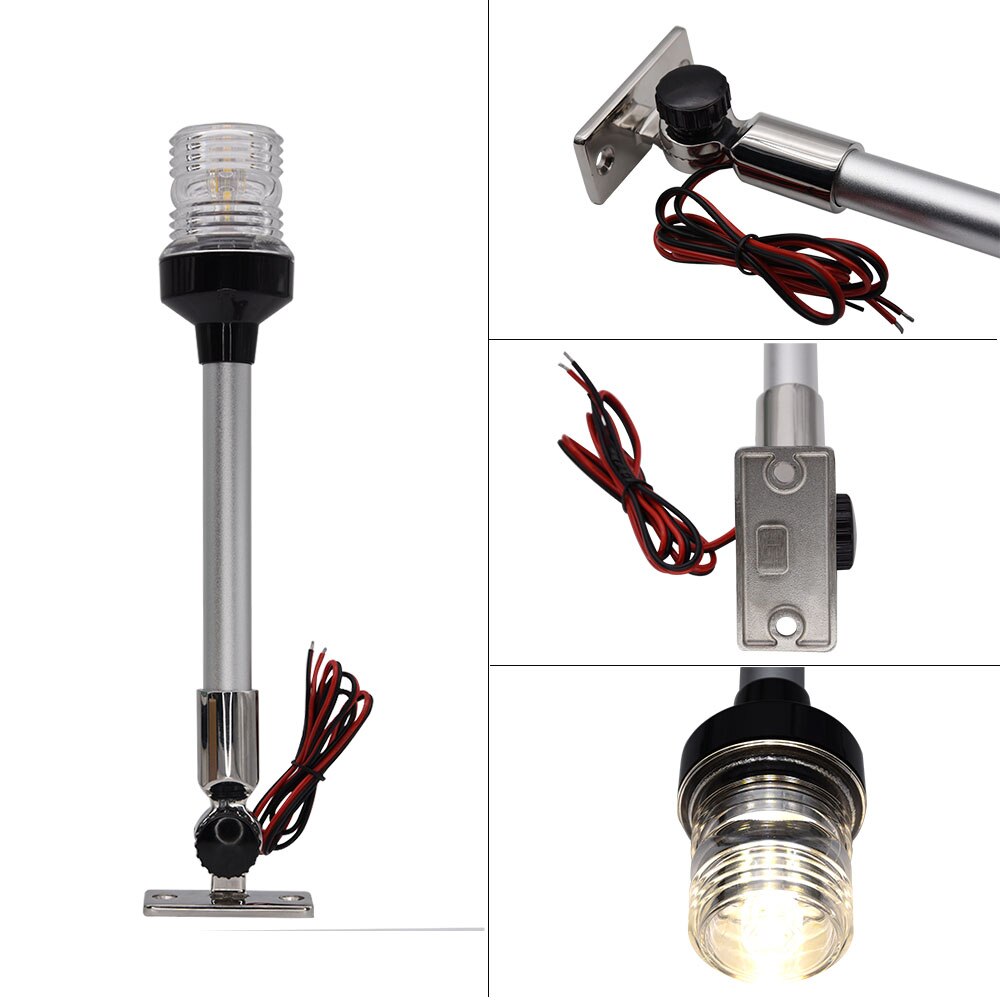 6 12 tommer fold ned led bådnavigationslys til yacht marine hækankerlys 12 ~ 24v sejlsignallys 4000 ~ 4500k ru skib