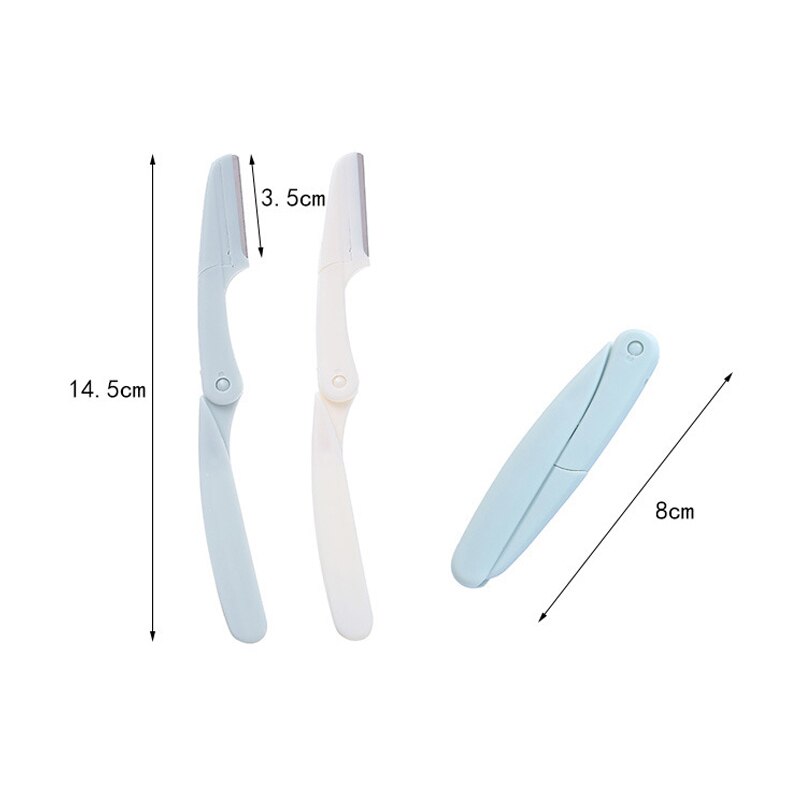 3 Pcs Set Eyebrow Trimmers Foldable Pink Purple Face Razor Hair Remover Scraping Eyebrow Shaver Portable Women Beauty Tools