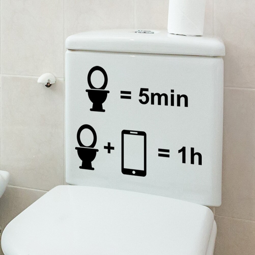 2 Sheets of Toilet Lid Sign Decal Toilet Seat Stickers Adhesive Toilet Lid Stickers