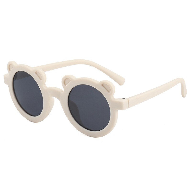 Lunettes de soleil pour enfants, monture ronde en forme d'ours, de dessin animé, pour fille et garçon