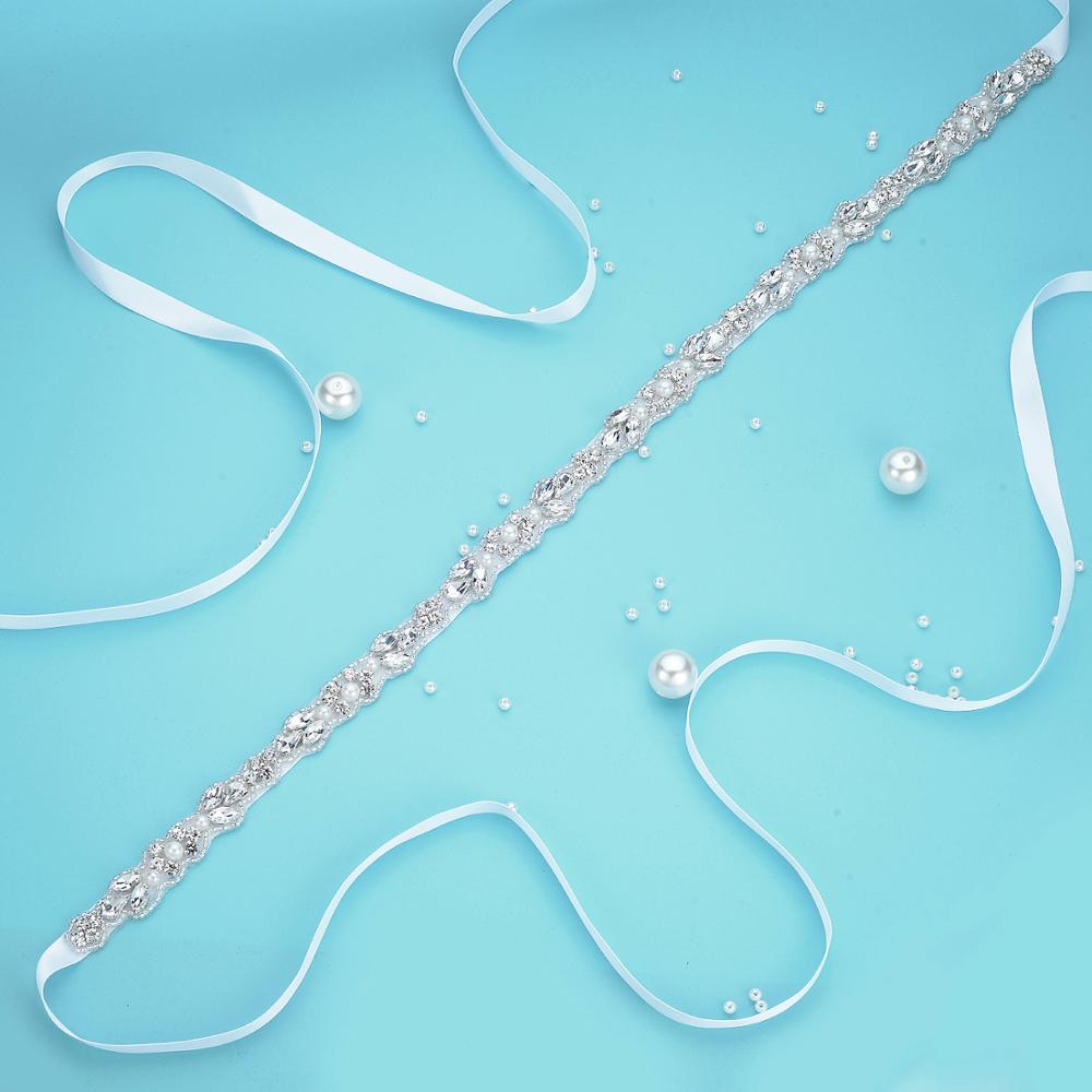 (1PC) Rhinestones bridal belt diamond wedding dress belt with crystal wedding sash for wedding dress accessories WDD1057