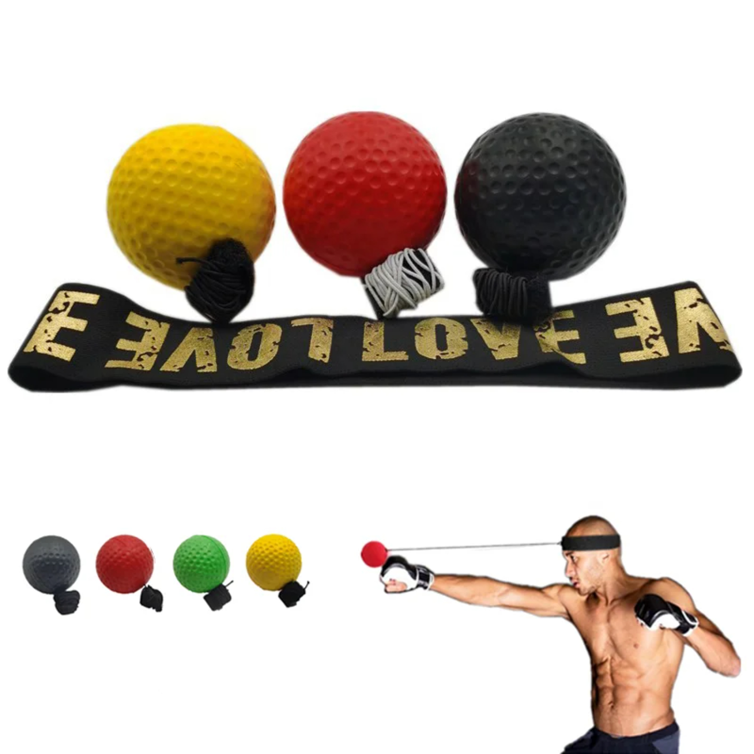 Boxe vitesse balle montée PU poinçon balle entraînement main oeil réaction sac de sable Fitness boîte d'équipement de boxe: Black