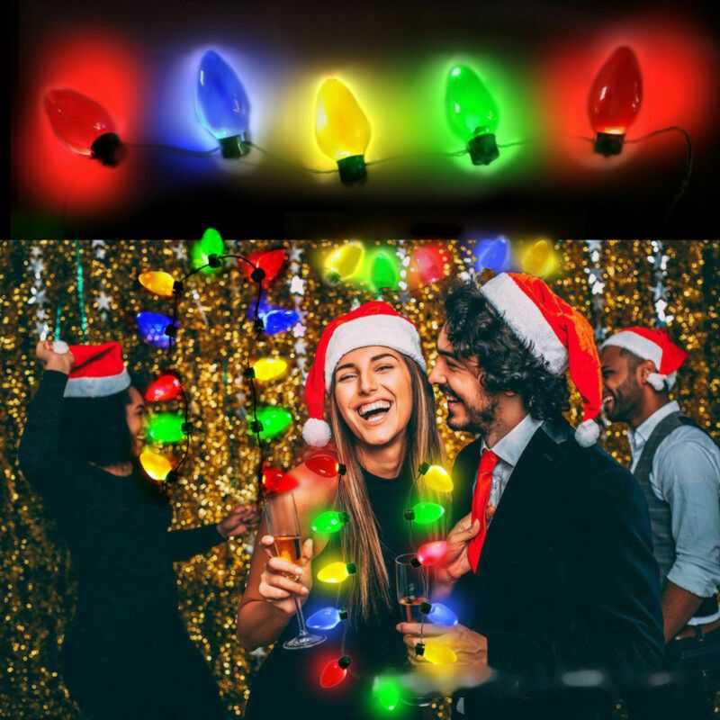 3pz ah Condotto La Luce di Natale Lampadina Collana brutta Natale Del Partito Lampeggiante Collana LX9D