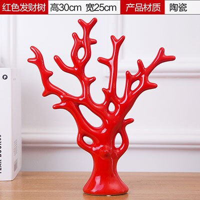 Décoration de mariage bureau ameublement Articles en céramique noir blanc rouge couleur décorative arbres chinois riche arbre corail: 1