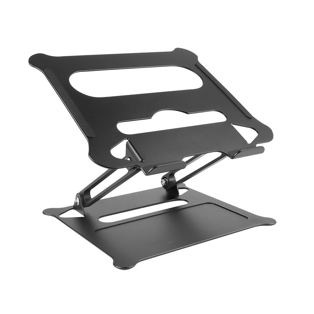 Aluminum Alloy Adjustable Laptop Stand Folding Portable for Notebook MacBook Computer Bracket Lifting Cooling Holder Non-slip: Black