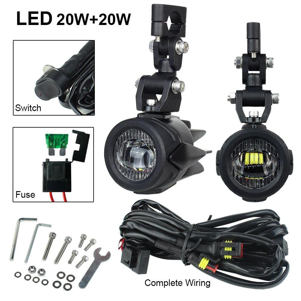 Led -lisävalot bmw -moottoripyörälle 40w 6000k -piste -sumuvalot bmw  r1200gs f800gs f700gs f650 k1600: lle