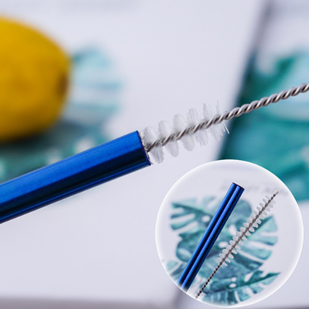 Herbruikbare metalen rietjesset roestvrij staal parel milkshake rietjesset veelkleurige hartvormige rietjes