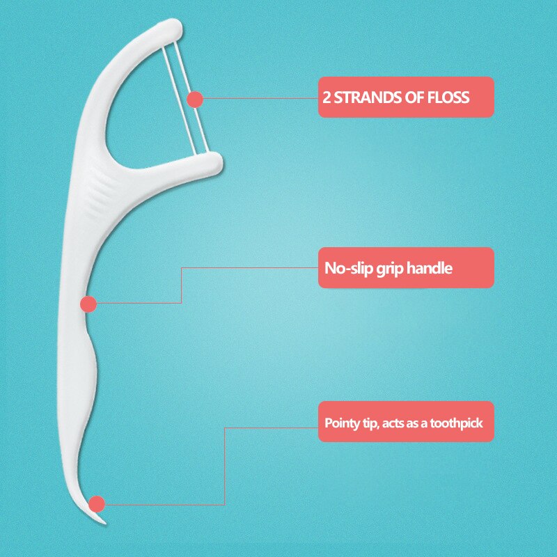 Dental floss Picks Two Line 50 Pieces Toothpicks With Floss For Teeth Cleaning Dental Flossers Teeth Stick Twin Double Thread