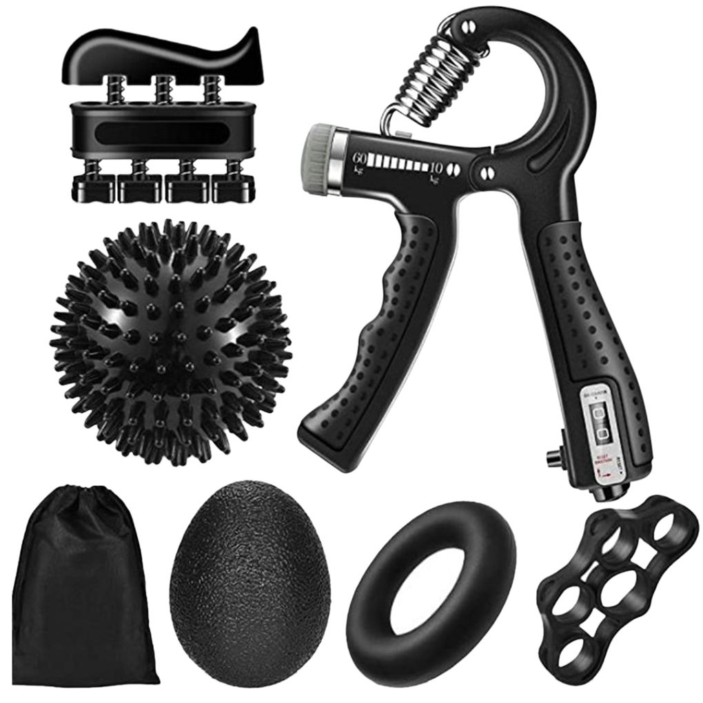 5/6Pcs Strength Exercise Gripper Adjustable Hand Grip Counter Finger Puller Training Finger Trainer Strength Exercise Tool: black