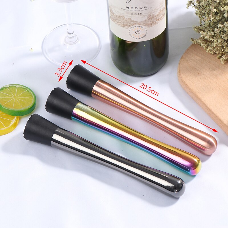 Metal Masher Stir Bar Bartenders Tool Cocktail Muddler,Swizzle Sticks,Broken Popsicle Sticks Lemon Fruit Muddler