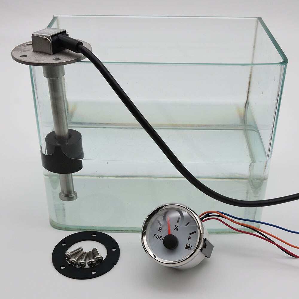 52MM Fuel Level Gauge with Oil Tank Level Indicator Meter with Fuel Level Sensor 150MM 200MM 250MM 300MM 0-190ohm Fuel Gauge