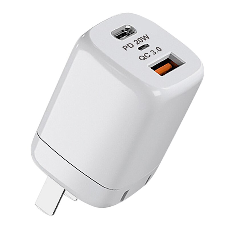 Pd 20W Lader Met Twee Aansluitingen, snelle Opladen Hoofd Type C Geschikt Voor Apple 12 Oplader Voor Mobiele Telefoons Us Plug: Default Title