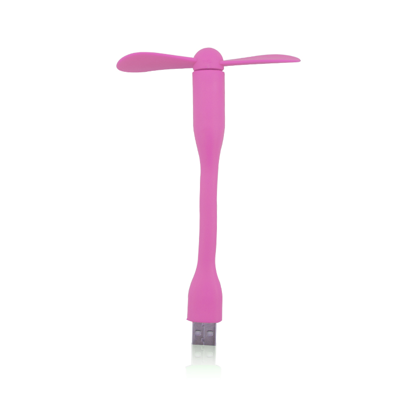 Mini USB Fan Flexible Portable Bendable Removable Ventilador USB Gadget Low Power Gadgets for Powerbank for PC for laptop OTG: Pink