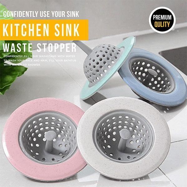 2 st silikon kök handfat sil propp avfall propp diskbänk filter sil badrum dusch avlopp handfat: Rosa