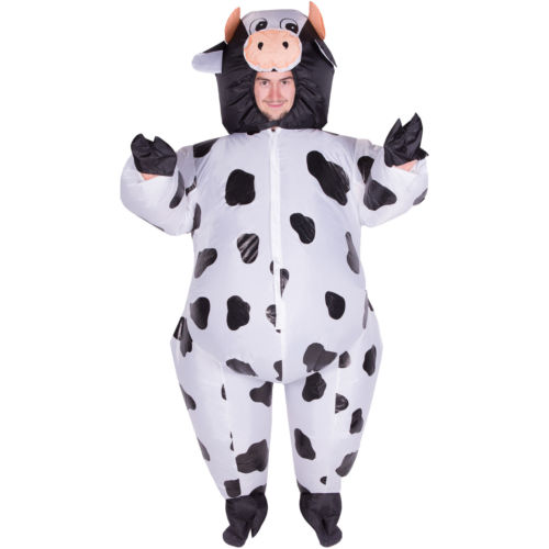 Disfraz de vaca inflable divertido para adulto, disfraz de vaca, disfraz de Mascota, disfraz de Halloween, 150 cm-200 cm