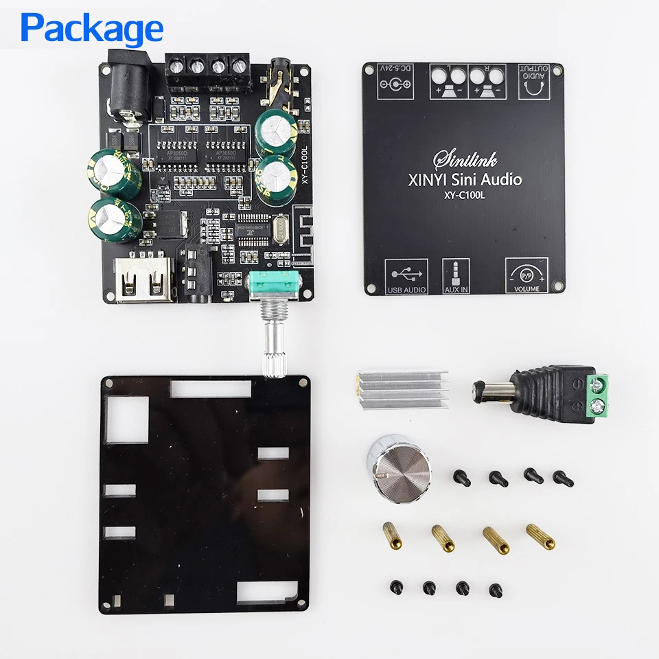 2*100W Bluetooth 5.0 Digital Power Amplifier Board AUX Speaker 2.0 CH Stereo Home Music Wireless Module Audio AMP