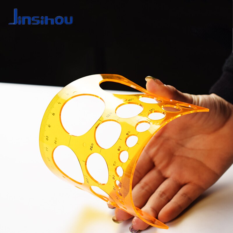 Jinsihou Drawing Template/Stencil Soft Ruler K Resin Architect/Construction/Geometry/Math/Furniture/Curve/Round Symbols Tool
